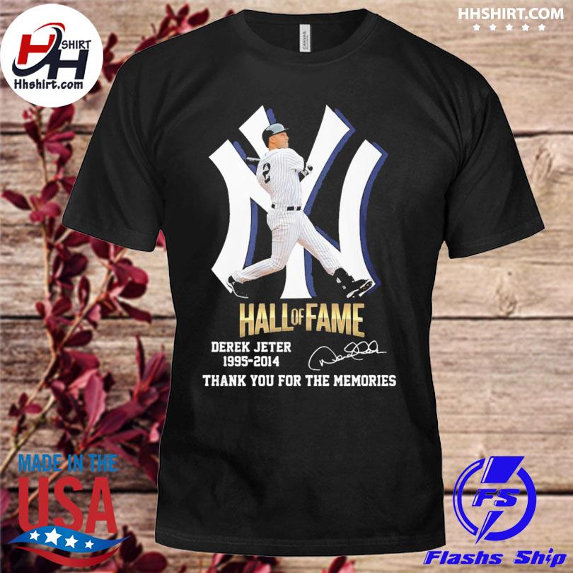 Hall of fame Derek Jeter 1995 2014 thank you for the memories signature  shirt, hoodie, sweater, long sleeve and tank top