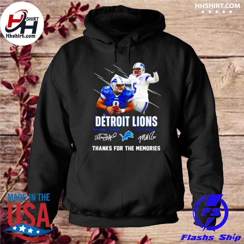 Original detroit lions matthew stafford matt prater thanks for the memories  signatures shirt, hoodie, sweater, long sleeve and tank top