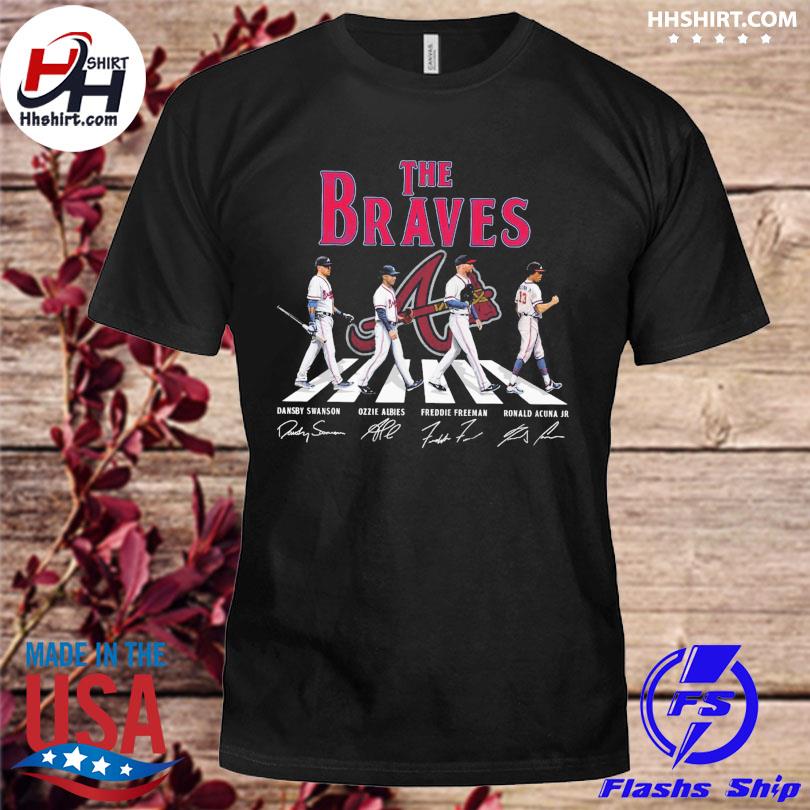 Funny The Braves Dansby Swanson Ozzie Albies abbey road signatures shirt,  hoodie, longsleeve tee, sweater