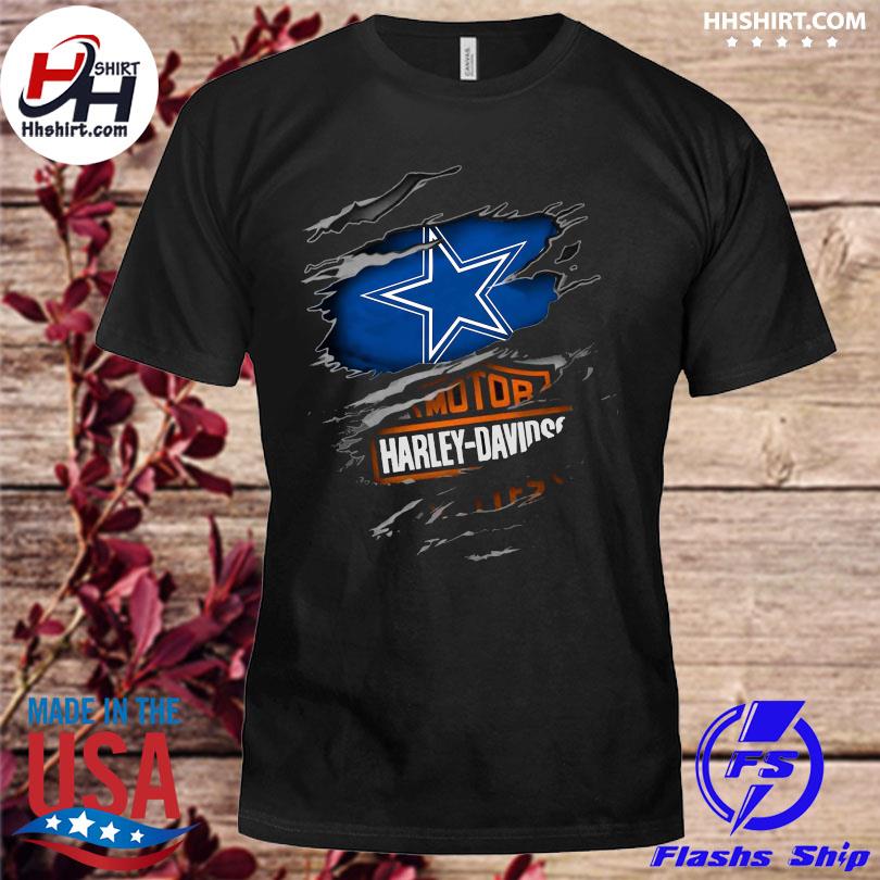 Dallas Cowboys Skull Harley Davidson Shirt - High-Quality Printed