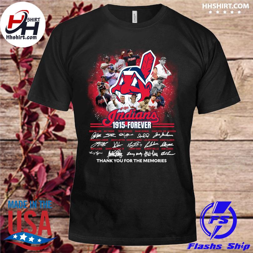 Cleveland Indians 1915 Forever thank you for the memories signatures 2021  t-shirt, hoodie, sweatshirt and long sleeve