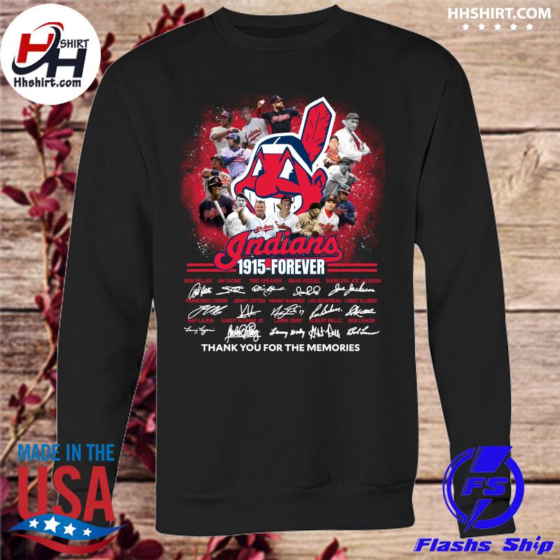 Original Cleveland Indians 1915 Forever Thank You For The Memories  Signatures 2021 T-shirt,Sweater, Hoodie, And Long Sleeved, Ladies, Tank Top