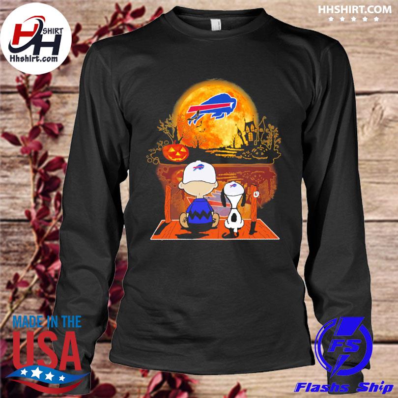 Official Snoopy and Charlie Brown Pumpkin Buffalo Bills Halloween Moon shirt,  hoodie, longsleeve tee, sweater