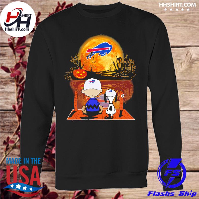 Snoopy And Charlie Brown Pumpkin Buffalo Bills Halloween Moon