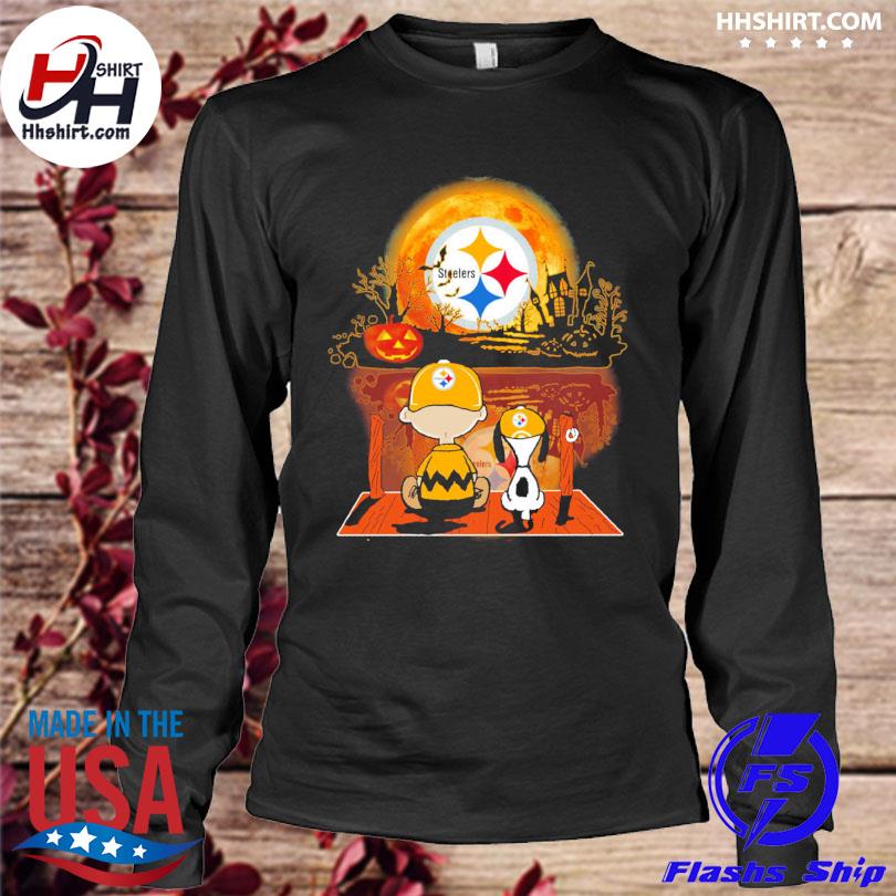 Official The Peanuts Charlie Brown And Snoopy Watching Moon Pittsburgh  Steelers Halloween Logo Shirt, hoodie, sweater, long sleeve and tank top