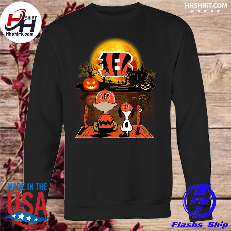 Snoopy and Charlie Brown Pumpkin Cincinnati Bengals Halloween Moon