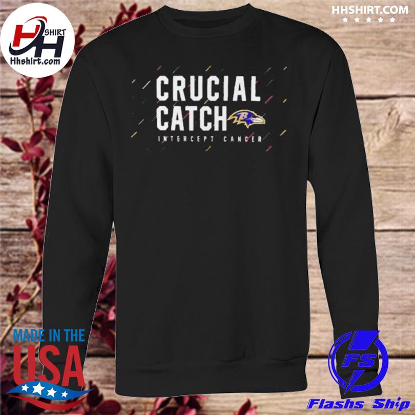 Baltimore Ravens 2021 crucial catch intercept cancer shirt, hoodie