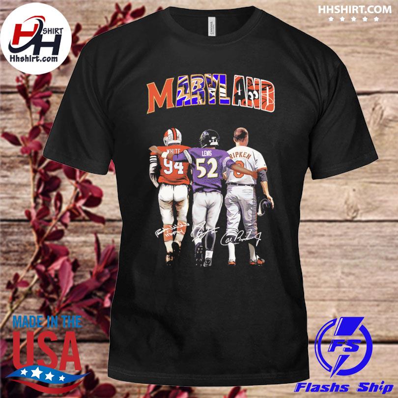 Maryland Randy White Ray Lewis and Cal Ripken Jr signatures shirt