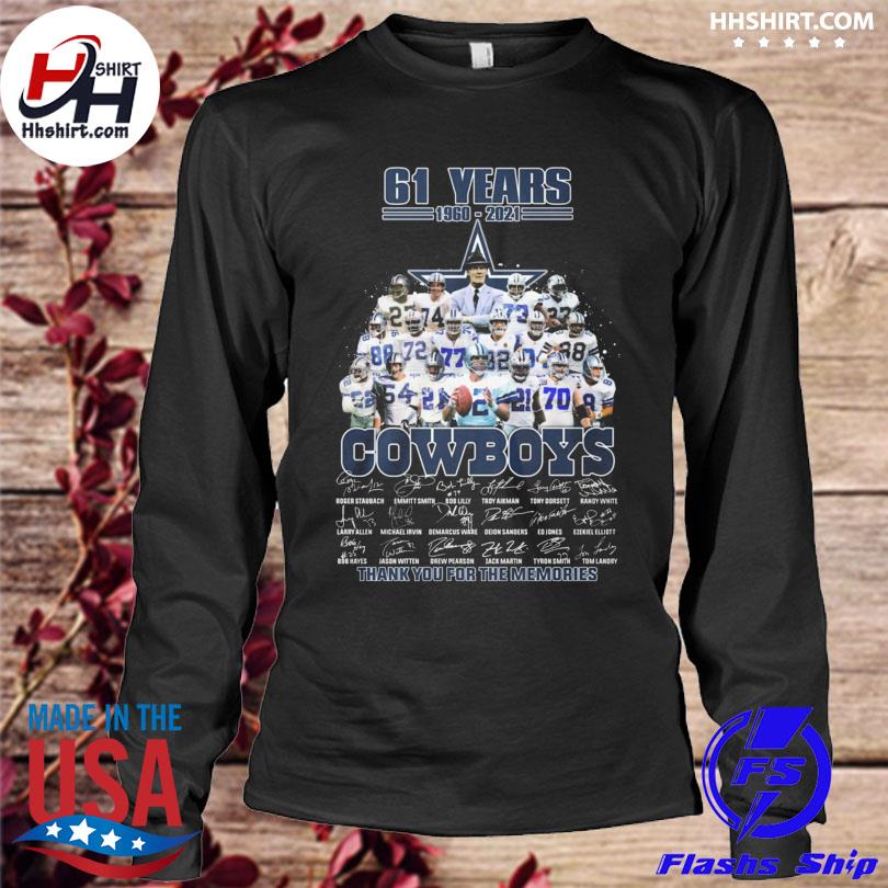 Nice Dallas Cowboys 60th anniversary 1960 2021 signatures shirt, hoodie,  longsleeve tee, sweater