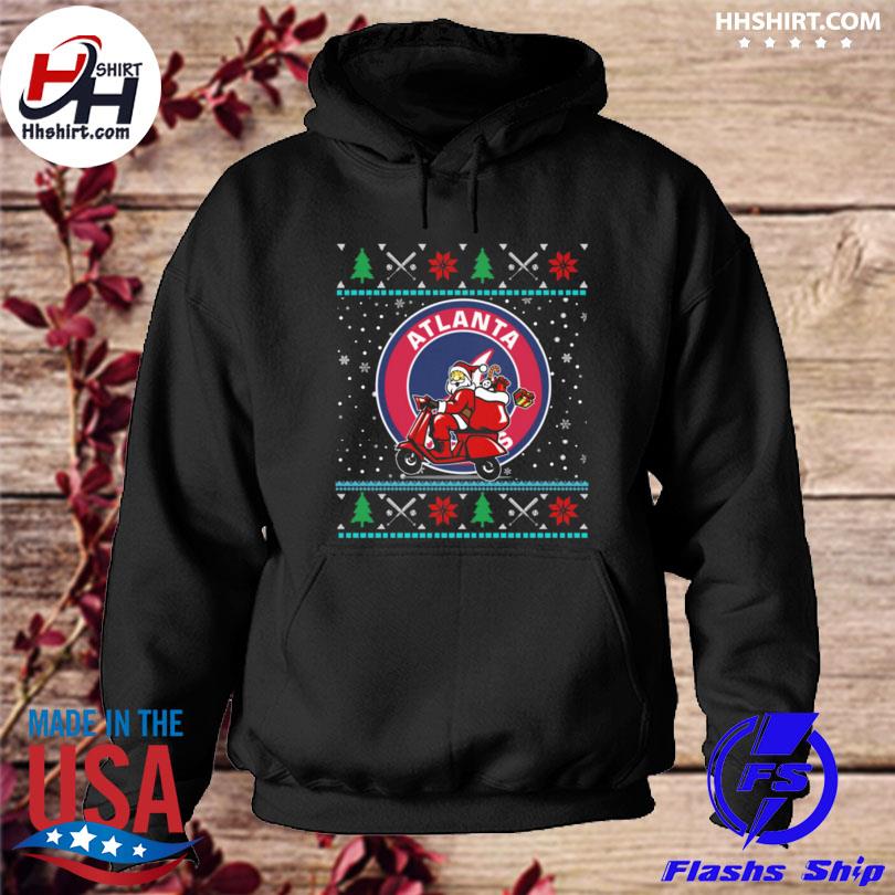Santa Claus Baseball Team Atlanta Braves Ugly Christmas Sweatshirt