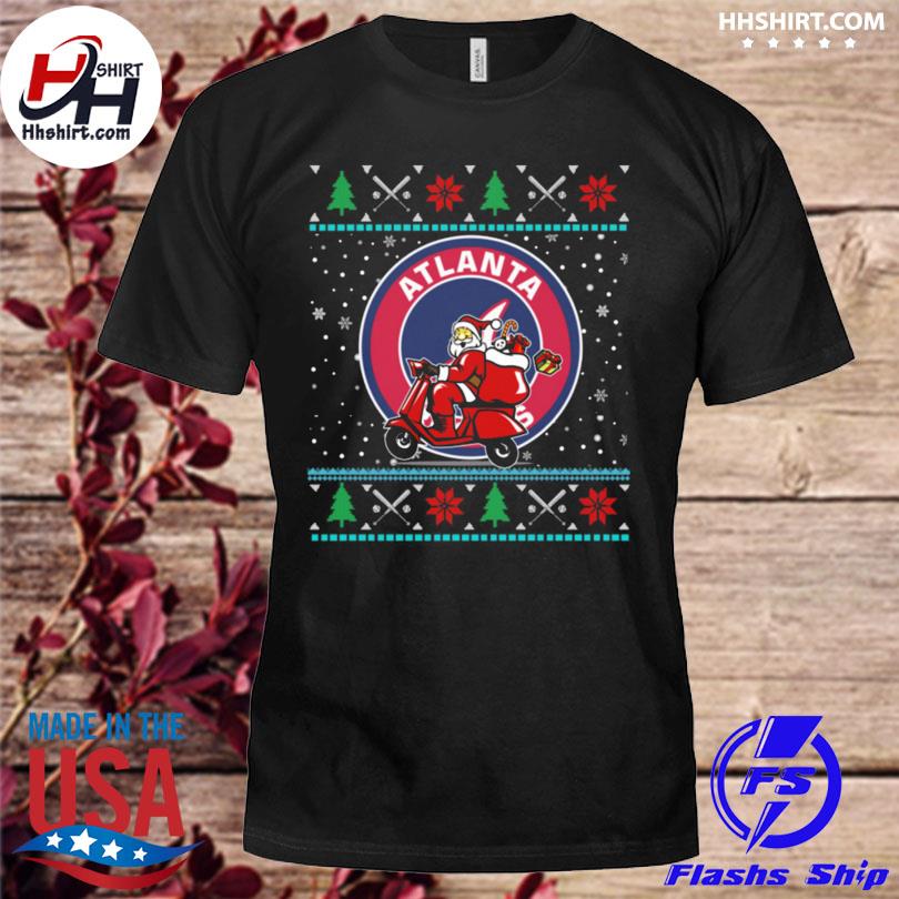 Santa Claus Baseball Team Atlanta Braves Ugly Christmas Sweatshirt