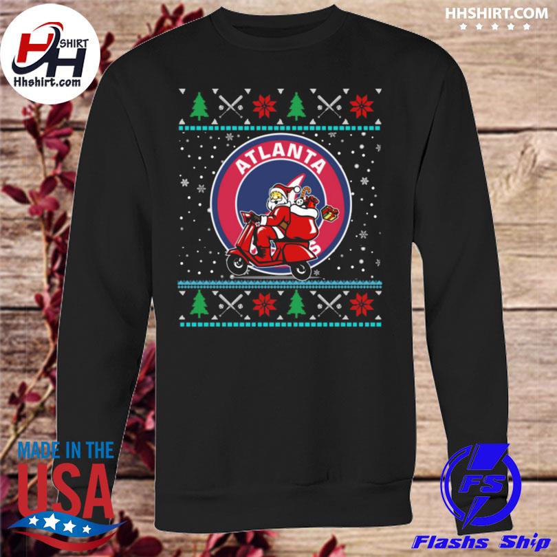 Santa Claus Baseball Team Atlanta Braves Ugly Christmas Sweatshirt