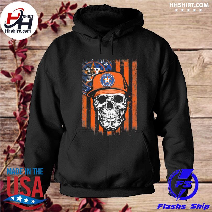 Skull Hat Houston Astros Logo 2021 American Flag Shirt - Teespix