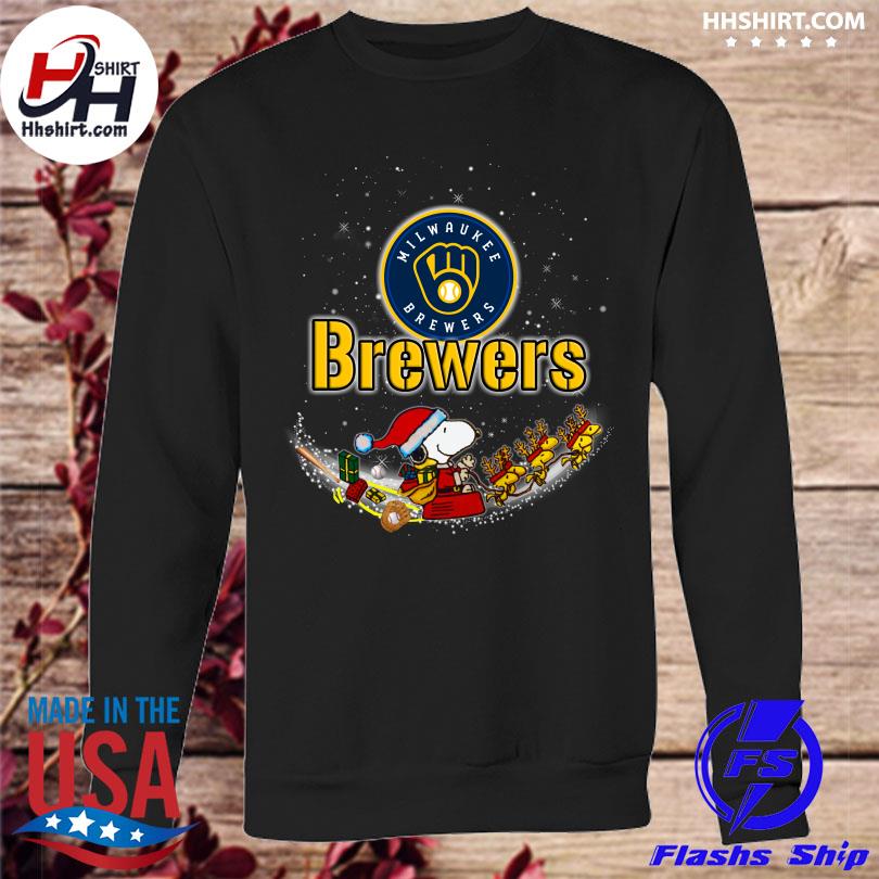 Santa Snoopy and Woodstock Milwaukee Brewers 2021 Christmas