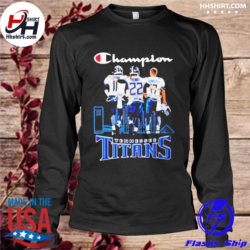 Champions A. J. Brown Derrick Henry and Ryan Tannehill Tennessee Titans  signatures shirt, hoodie, sweater, long sleeve and tank top