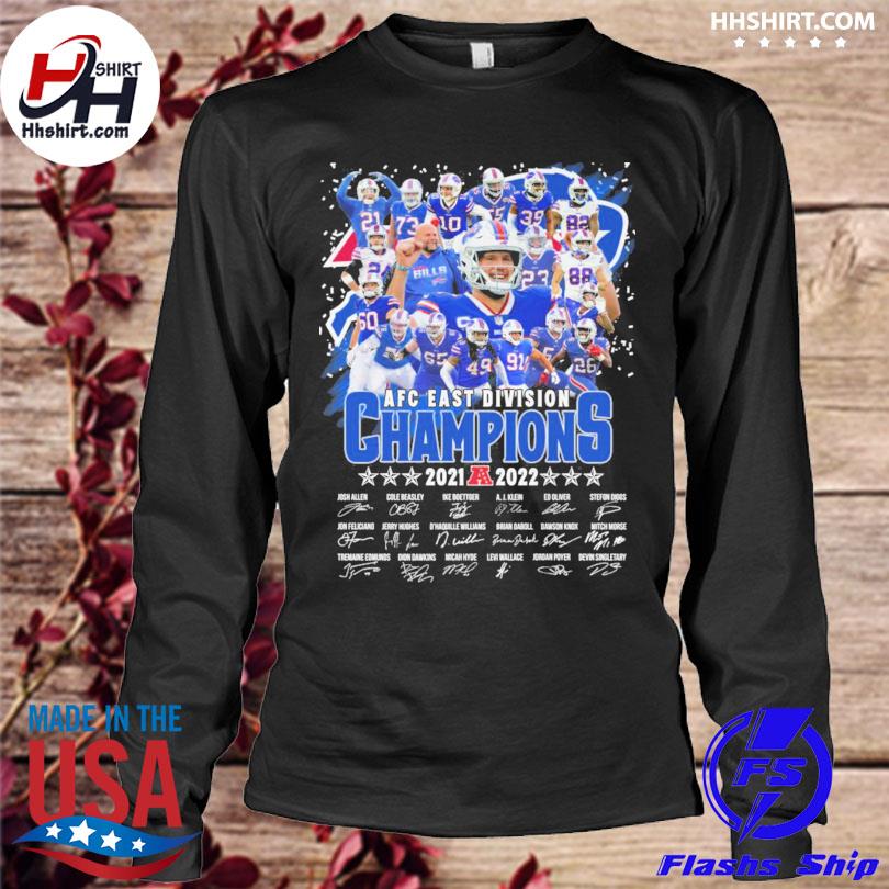 Buffalo Bills AFC East division champions 2021 2022 signatures new 2022  shirt, hoodie, sweater, long sleeve and tank top