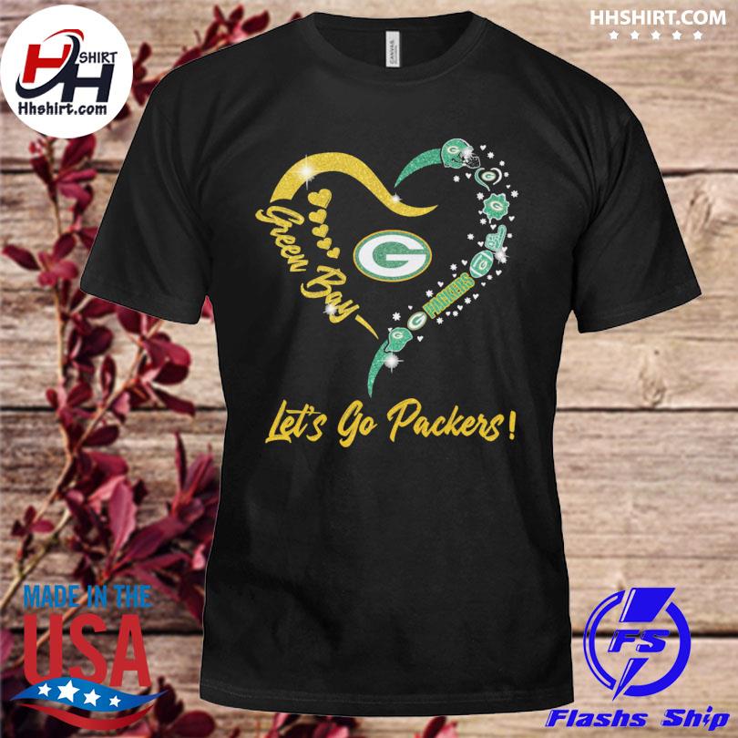 Heart Green Bay Packers let's go Packers shirt, hoodie, sweater, long sleeve  and tank top