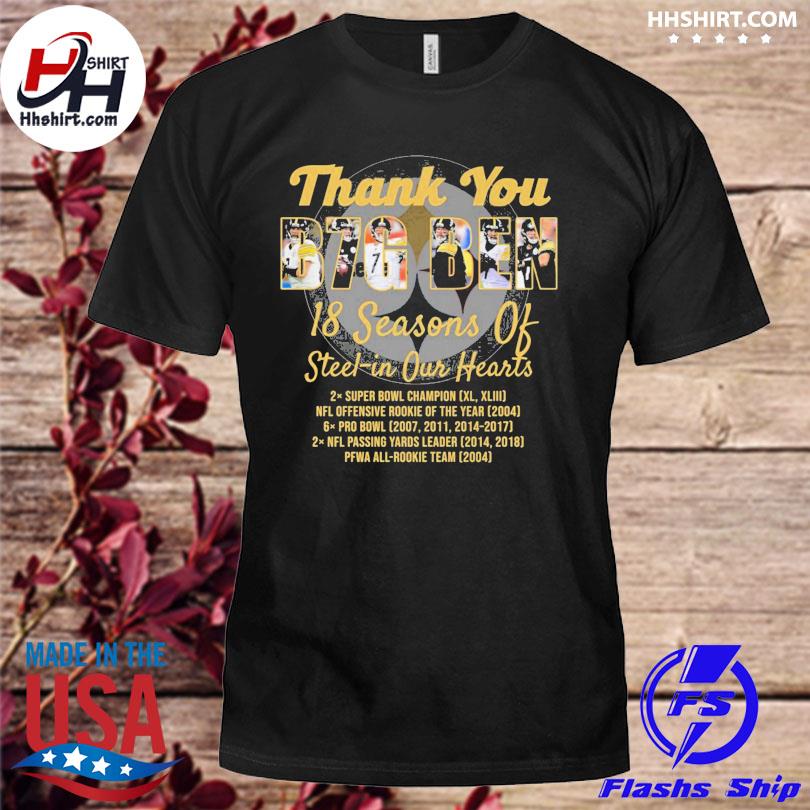 Pittsburgh Steelers Football thank you Ben Roethlisberger 18 seasons shirt,  hoodie, longsleeve tee, sweater