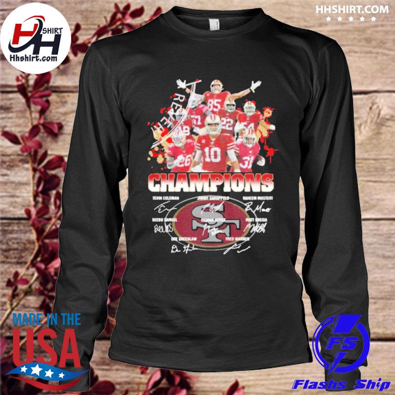 San Francisco 49ers 2021 2022 NFC Champions Signature T-Shirt