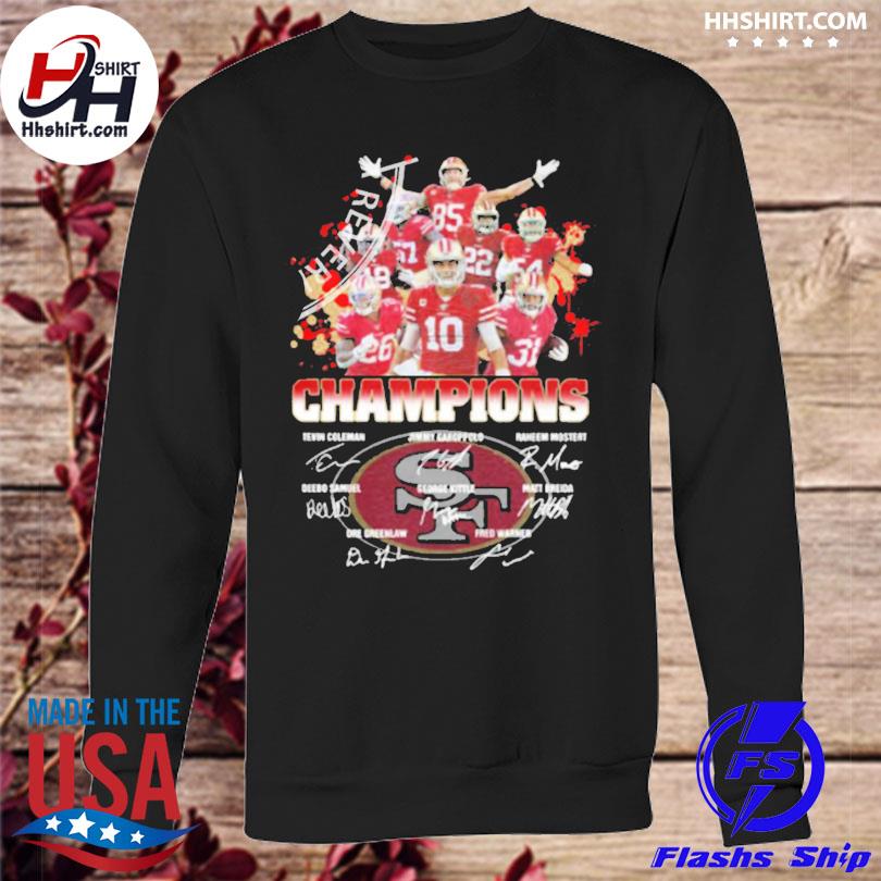 San Francisco 49ers 2021 2022 NFC Champions Signature T-Shirt