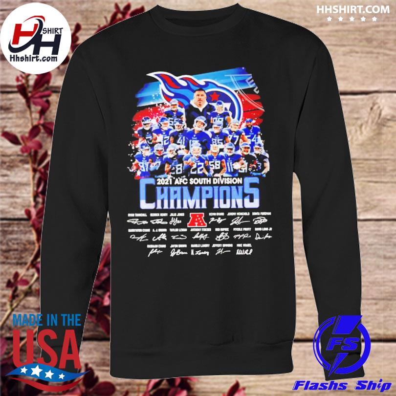 Tennessee Titans Wins 2021 2022 AFC South Division Champions Signature  T-Shirt - REVER LAVIE