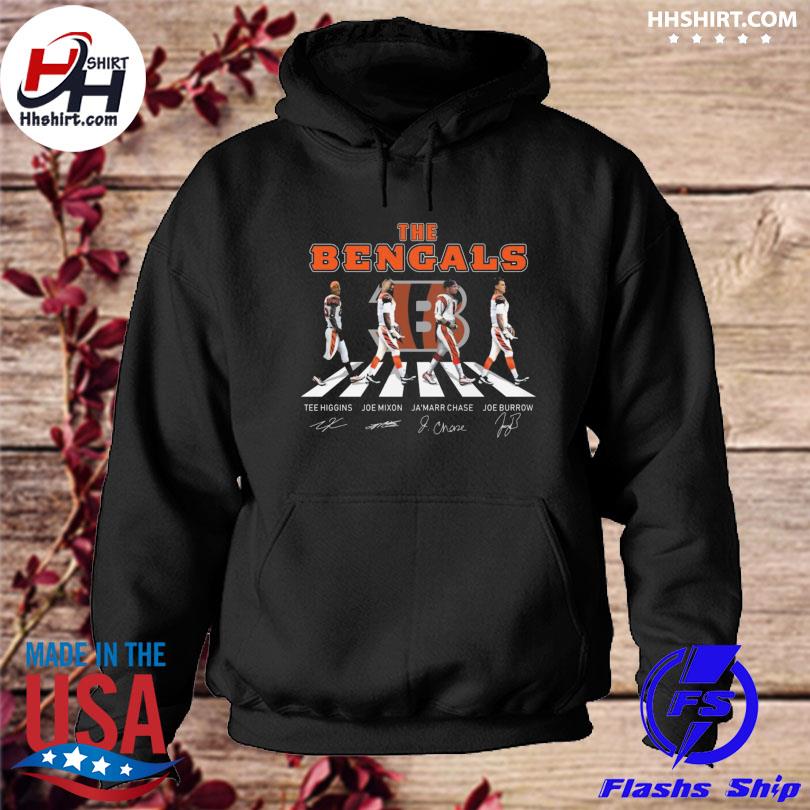 The Bengals Tee Higgins Joe Mixon Ja'marr Chase Joe Burrow Abbey Road  signatures shirt, hoodie, sweater, long sleeve and tank top