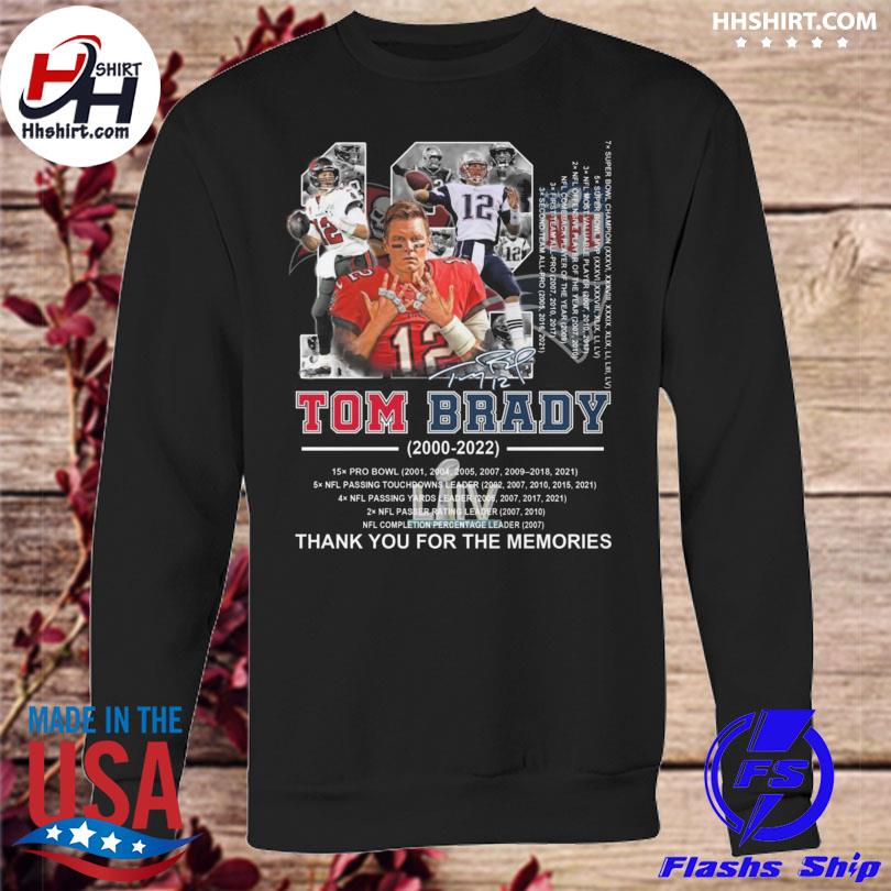 12 Tom Brady 2000 2022 Thank You For The Memories Signatures Shirt