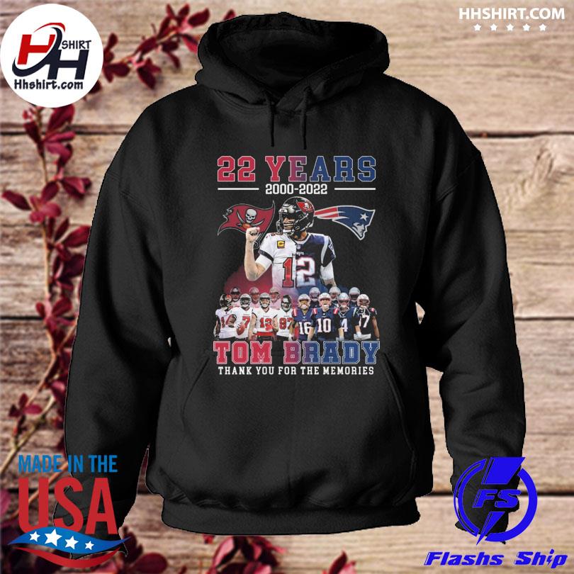 22 years 2000 2022 Tom Brady thank you for the memories shirt