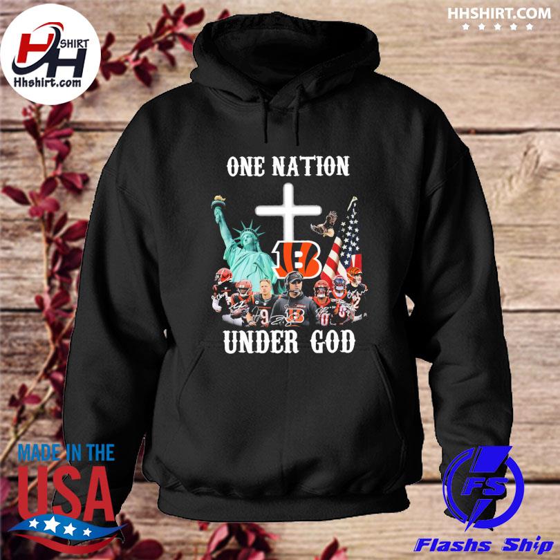 Funny Cincinnati Bengals One Nation Under God Signatures American Flag Shirt,  hoodie, sweater, long sleeve and tank top