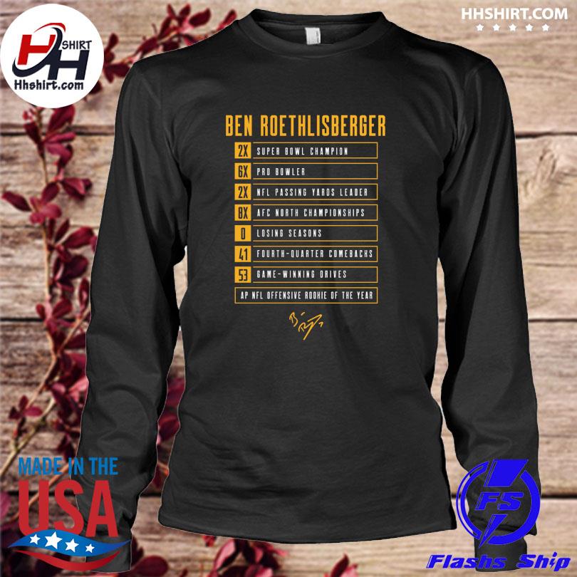 Ben Roethlisberger Pittsburgh Steelers Career Stats 2022 Shirt