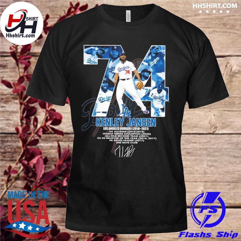 74 Kenley Jansen Los Angeles Dodgers 2010 2021 thank you for the memories  signature shirt, hoodie, sweater, long sleeve and tank top
