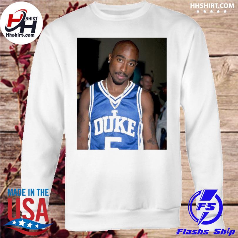 Tupac Wearing Duke Jersey Sweatshirt 