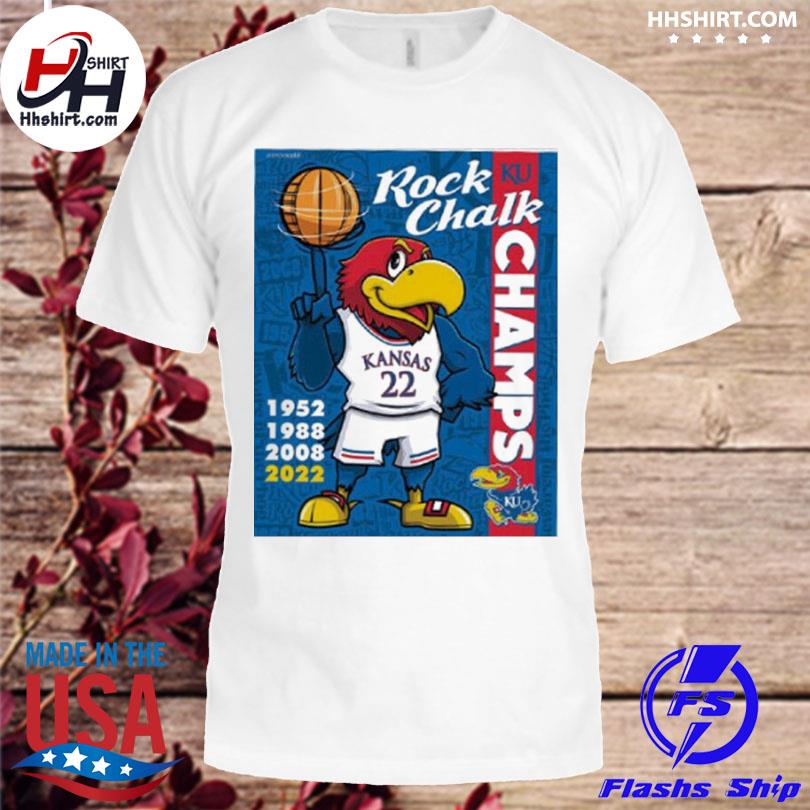 2022 Kansas Jayhawks 4 Times Men's National Championship T Shirt