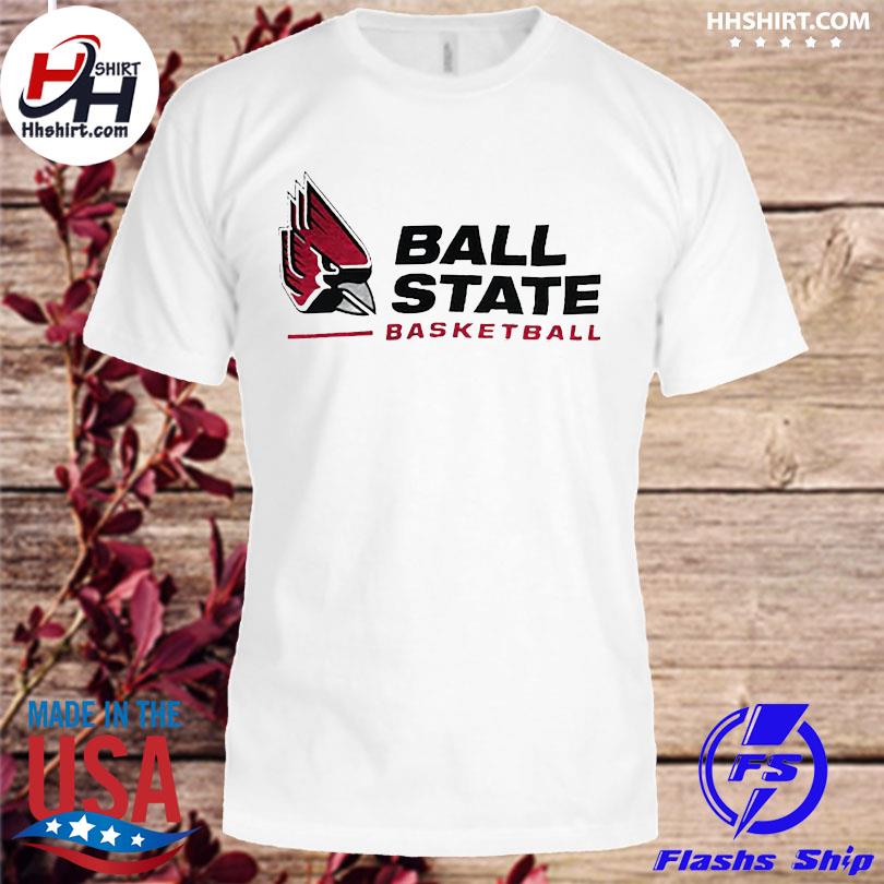 Men's Gray Ball State Cardinals Basketball Name Drop T-Shirt