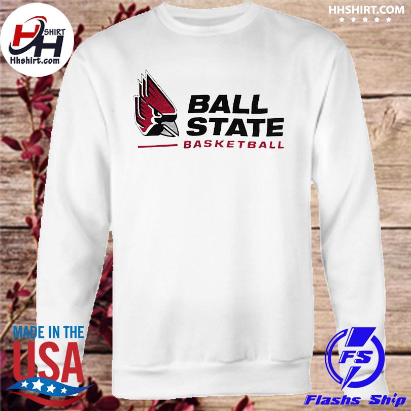 Men's Gray Ball State Cardinals Basketball Name Drop T-Shirt