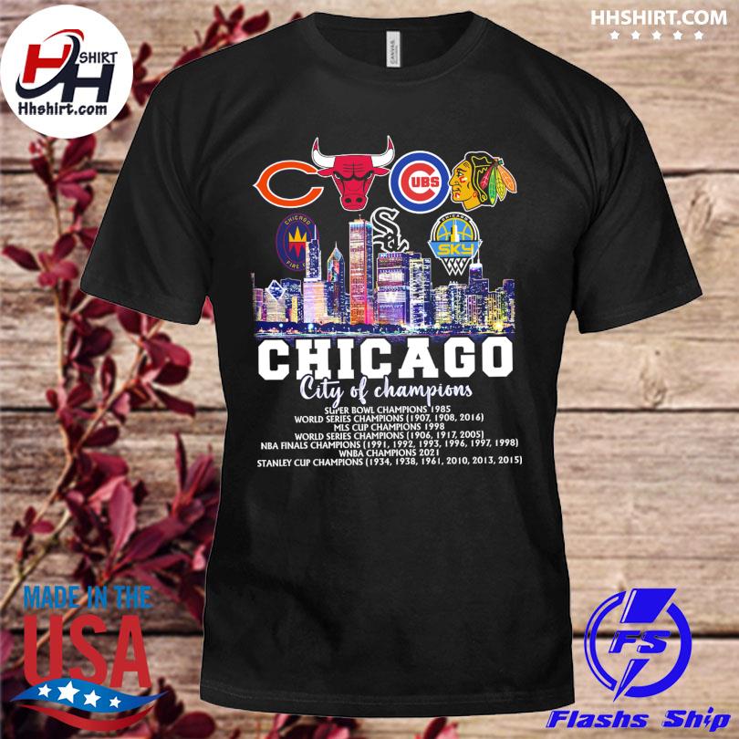 Chicago Bears Chicago Bulls Chicago Cubs Chicago Blackhawks Chicago city of  champions shirt, hoodie, longsleeve tee, sweater