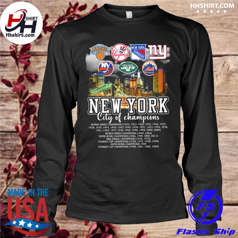 Funny New York Knicks New York Yankees New York Rangers New York Giants New  York city of champions shirt, hoodie, sweater, long sleeve and tank top