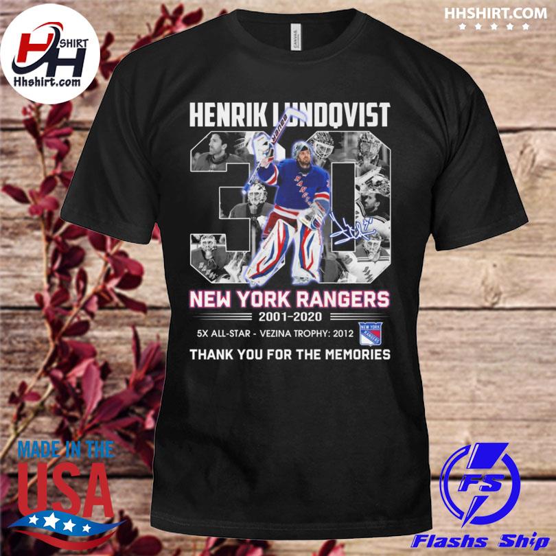 Henrik Lundqvist New York Rangers Signature Thank You For The Memories Shirt  - High-Quality Printed Brand