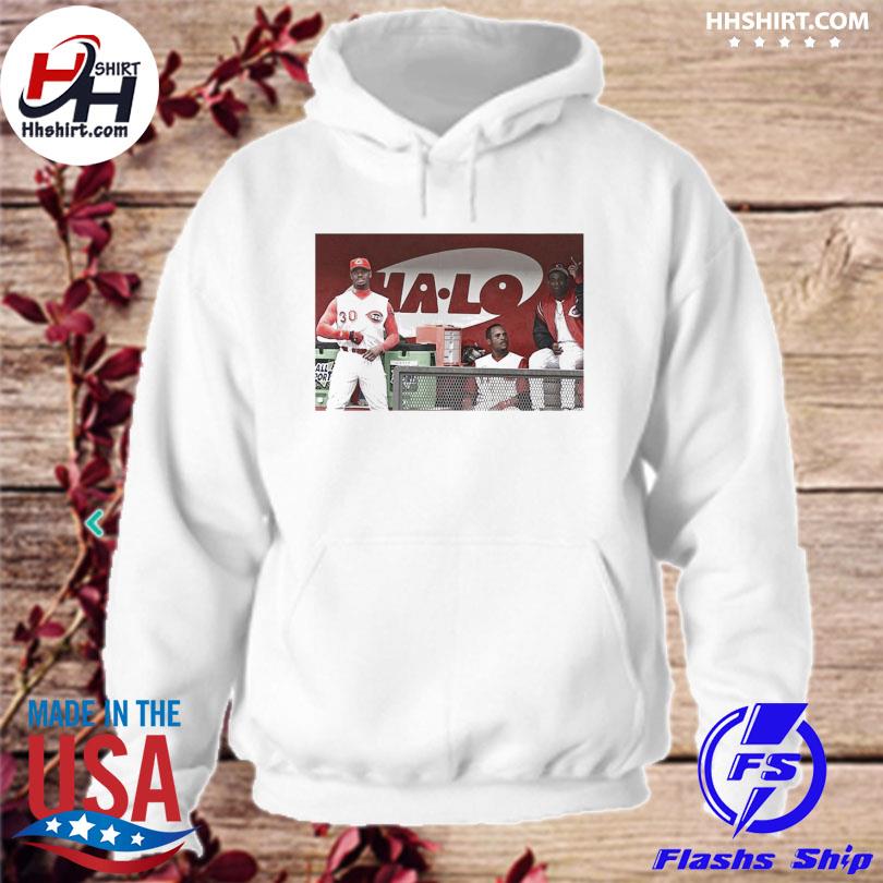 Ken griffey jr barry larkin and deion sanders together in the reds dugout  shirt, hoodie, longsleeve tee, sweater