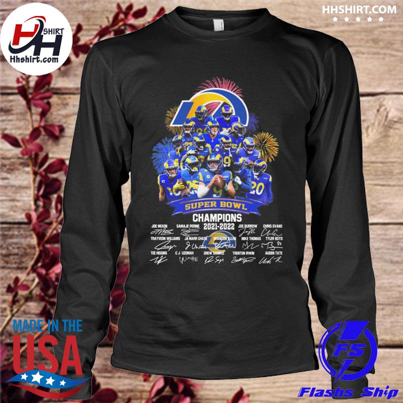 Los Angeles Rams Super Bowl Champions 2022 Signature T-shirt For Men