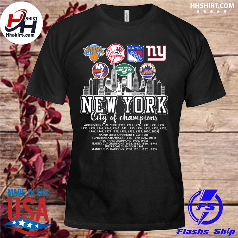 New York Knicks New York Yankees New York Rangers New York Giants New York  city of champions shirt, hoodie, longsleeve tee, sweater
