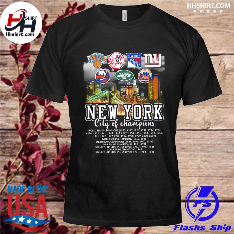 Official New York Knicks New York Yankees New York Rangers New York Giants  New York city of champions shirt, hoodie, longsleeve tee, sweater