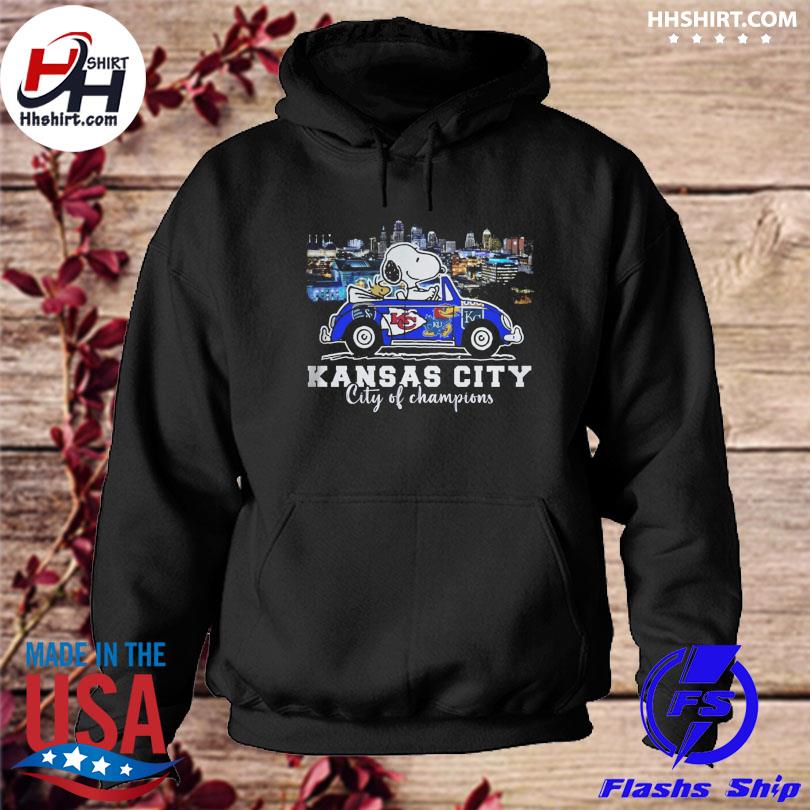 Snoopy and Woodstock Kansas City Chiefs and kansas Jayhawks of champion  shirt, hoodie, sweater, long sleeve and tank top