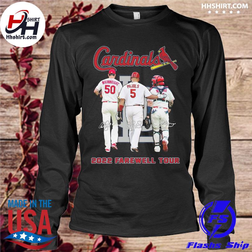 Wainwright Yadier Molina and Pujols the last dance St. Louis Cardinals 2022  Farewell Tour signatures shirt, hoodie, longsleeve tee, sweater