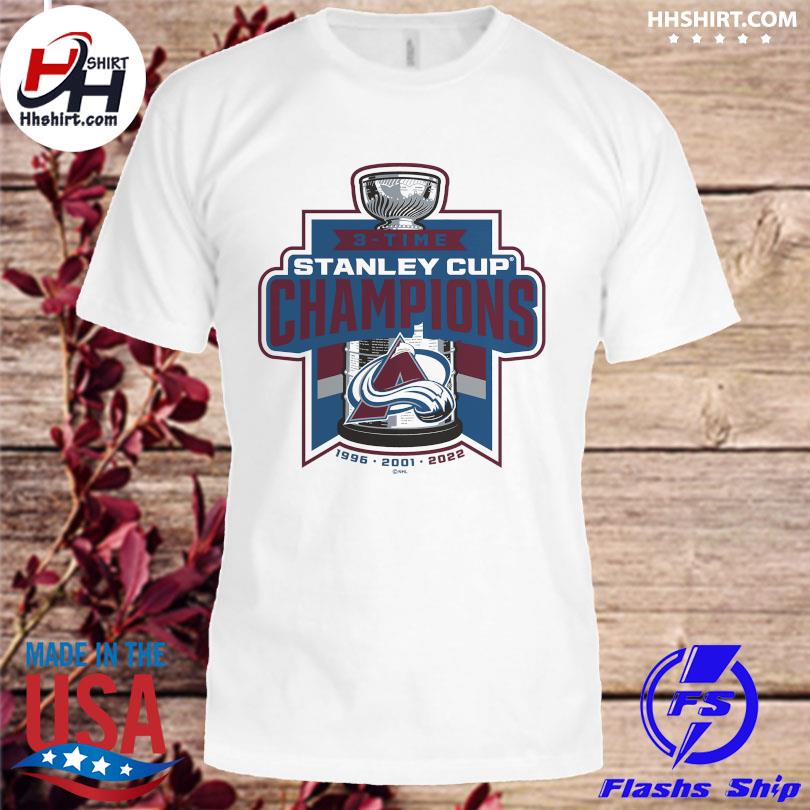 Colorado Avalanche Stanley Cup Champions 1996 2001 2022 shirt