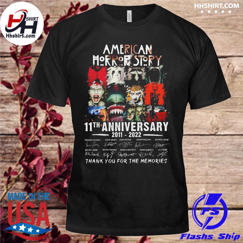 Official American Horror Story 11th anniversary 2011 2022 thank you for the memories signatures shirt