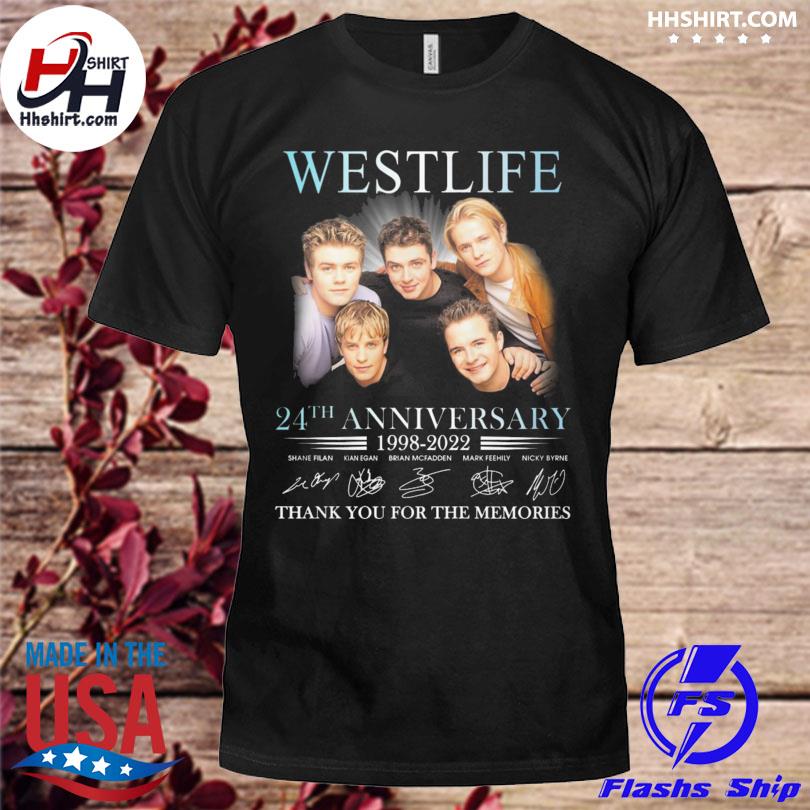 Sinewi quagga flov Westlife 24th anniversary 1998 2022 thank you for the memories signatures  shirt, hoodie, longsleeve tee, sweater