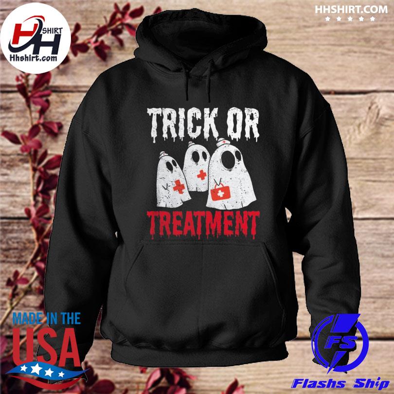 Boo nursing pun trick or treatment halloween s hoodie
