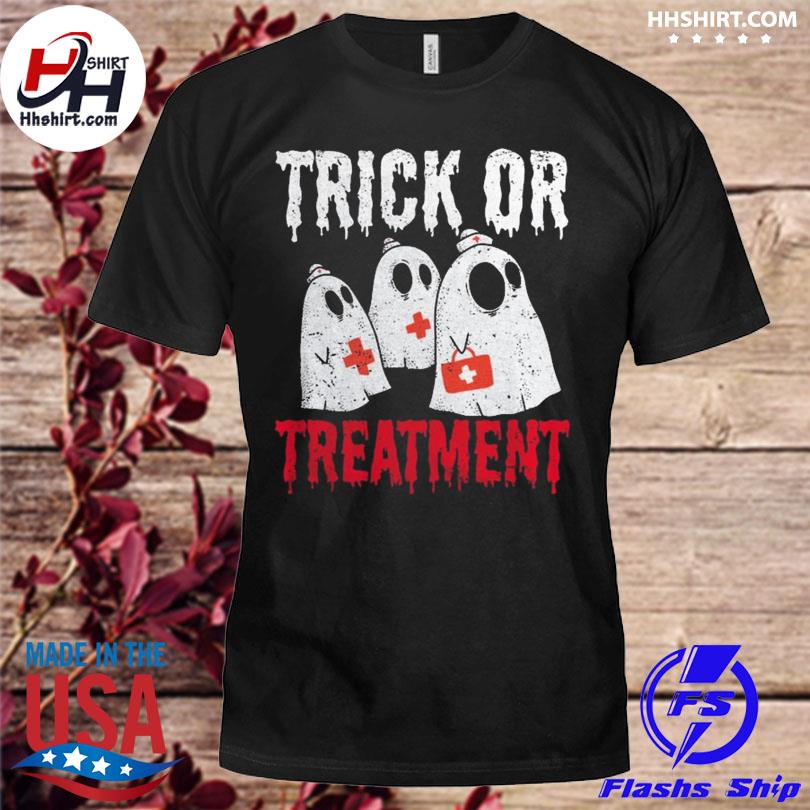 Boo nursing pun trick or treatment halloween shirt
