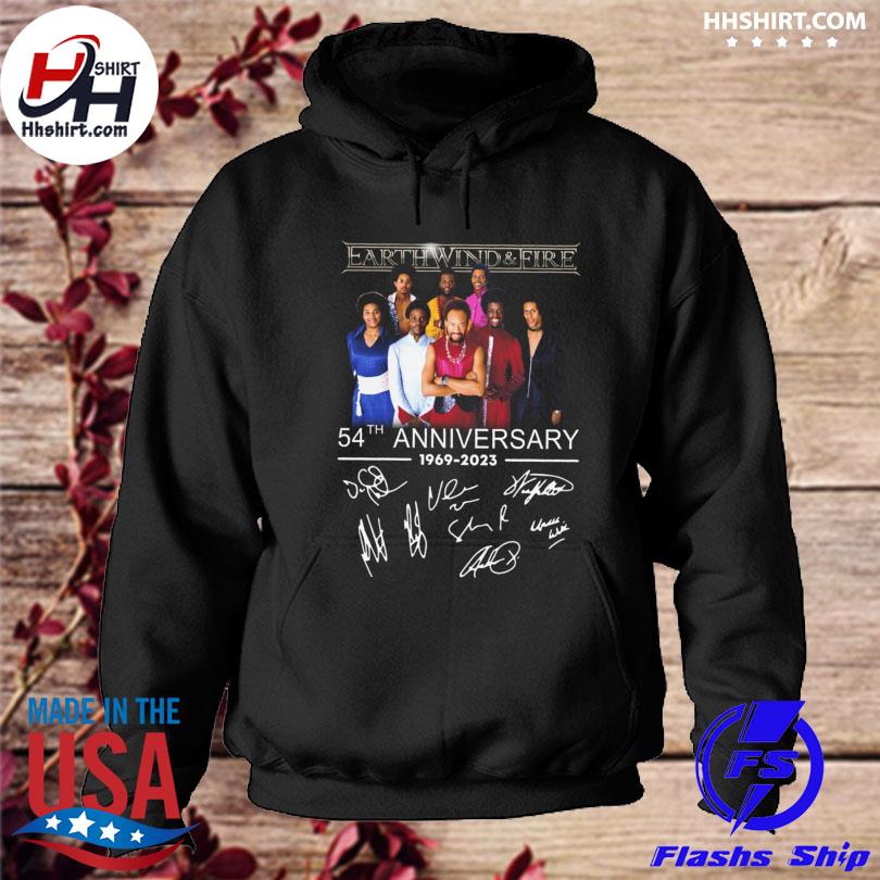 Earth wind and fire 54th anniversary 1969 2023 signature s hoodie